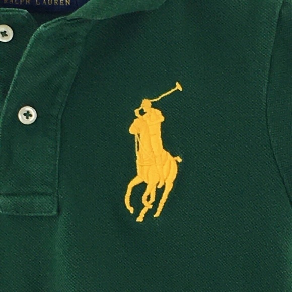 Polo Ralph Lauren Toddler Boys Big Pony Green Cotton Polo Short Sleeve Sz 2 T - Picture 3 of 10